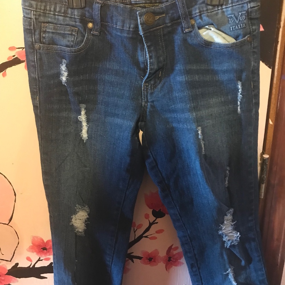 Versace 19-69 distressed blue jeans